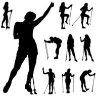Vector silhouette of woman N467