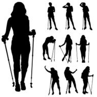 Vector silhouette of woman N468