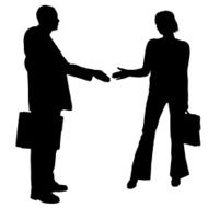 Vector silhouettes of business people N124