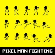 Pixel man fighting