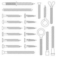 various screws outline set