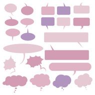 Vector Set of Flat Comics Bubbles Talk and Think N5