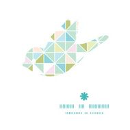 Vector colorful pastel triangle texture bird silhouette pattern frame
