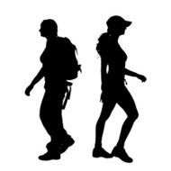 Vector silhouette of woman N469