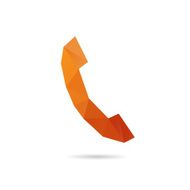 Handset icon abstract isolated on a white backgrounds vector illustration N3