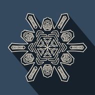 Long shadow filigree snowflake icon N4