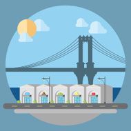 Flat design of cityscape street
