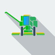 flat icon combine harvester