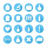 Medical silhouette pictogram and health vector colorful icons set