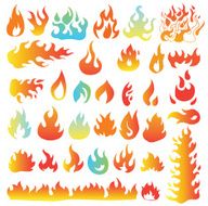 Fire flames set icons vector illustration N3