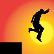 Vector silhouette of man N206