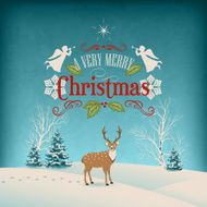 Vector Christmas Retro Greeting Card