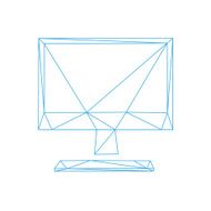 Monitor screen icon abstract isolated on a white backgrounds N2