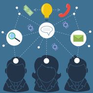 Teamwork concept with business people silhouettes N2