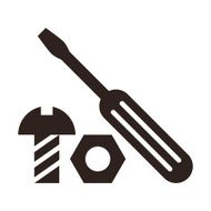 Screwdriver nut and bolt icon