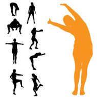 Vector silhouettes of woman N147