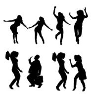 Vector silhouette of business people N108