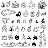 Fire flames set icons vector illustration N4