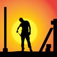 Vector silhouette of a man N1002
