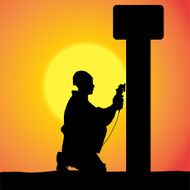 Vector silhouette of a man N1009