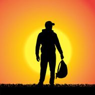 Vector silhouette of man N207