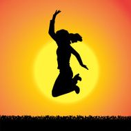 Vector silhouette of woman N474