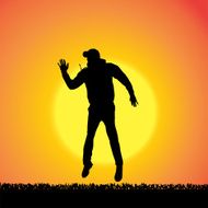 Vector silhouette of man N208