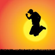 Vector silhouette of man N210