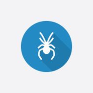 spider Flat Blue Simple Icon with long shadow