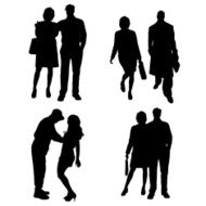 Vector silhouette of a people N319