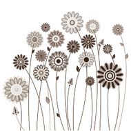 floral card bouquet of stylized flowers