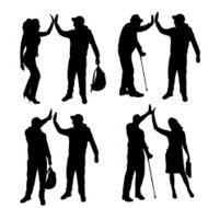 Vector silhouette of a people N321