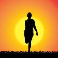 Vector silhouette of woman N477