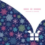 Vector snowflakes on night sky Christmas gift box silhouette pattern