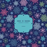 Vector snowflakes on night sky Christmas snowflake silhouette pattern frame N12