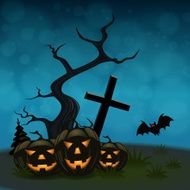 Halloween background with pumpkins N18