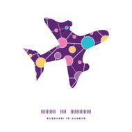 Vector molecular structure airplane silhouette pattern frame