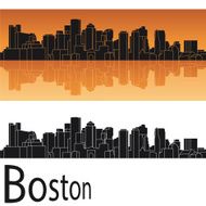 Boston skyline in orange background