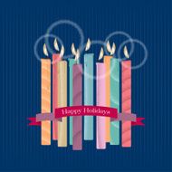 Happy holidays background with color candles