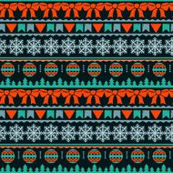 Colorful Christmas silhouettes seamless borders pattern N2