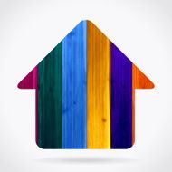 Vector house colorful wooden icon