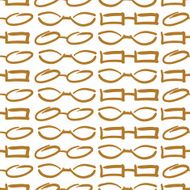 Glasses and Sunglasses Gold Seamless Pattern N2