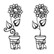 Beautiful Decorative Flower with Leaves (Vector) N26