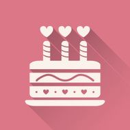 Valentine cake with candles icon N2