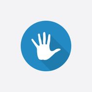 arm Flat Blue Simple Icon with long shadow