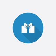 gift Flat Blue Simple Icon with long shadow
