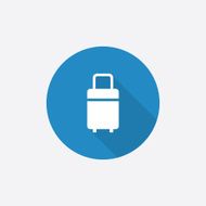 travel bag Flat Blue Simple Icon with long shadow