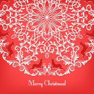 Christmas Greeting card with snowflake and deer N4