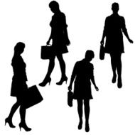 Vector silhouette of businesswoman N158