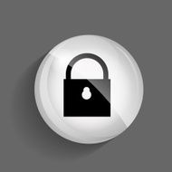 Security Glossy Icon Vector Illustration